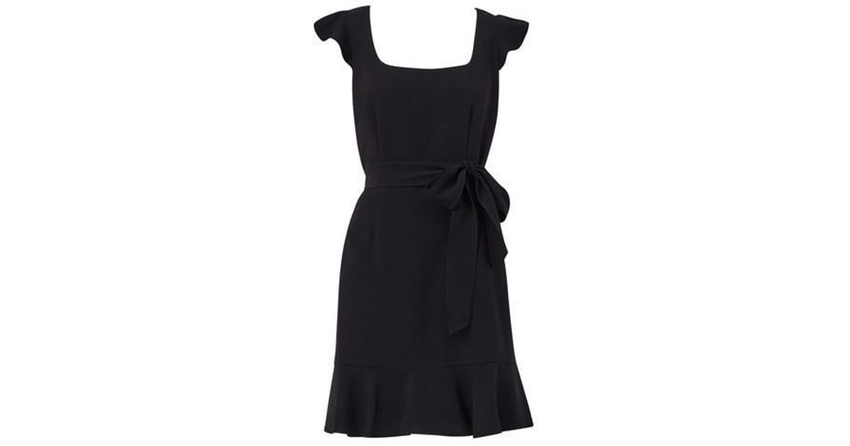 Adrianna Papell Crepe Flounce Dress in Black Lyst UK