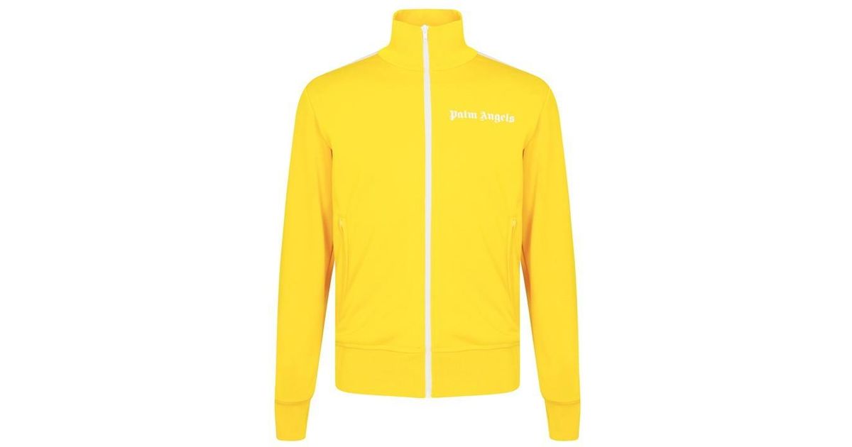 Palm Angels Funnel Zip Tracksuit Jacket in Yellow for Men