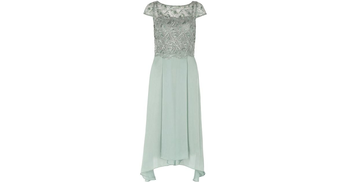 jade embroidered bodice dress