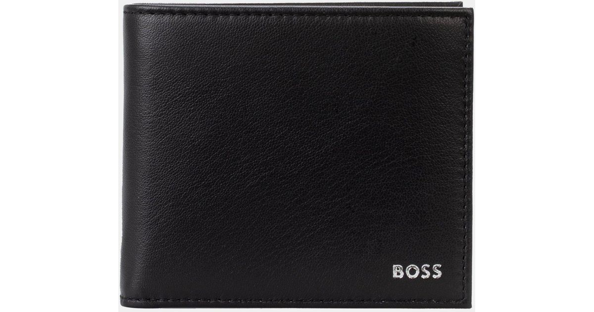 BOSS Randy Leather Billfold Wallet in Black for Men | Lyst UK