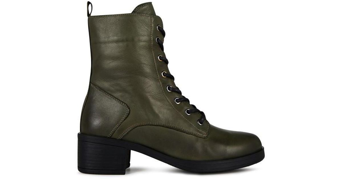 Moda In Pelle Calia Leather Biker Boots in Green Lyst UK