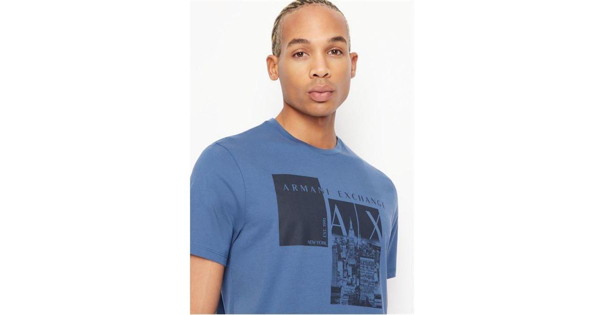 Blue armani 2024 exchange shirt