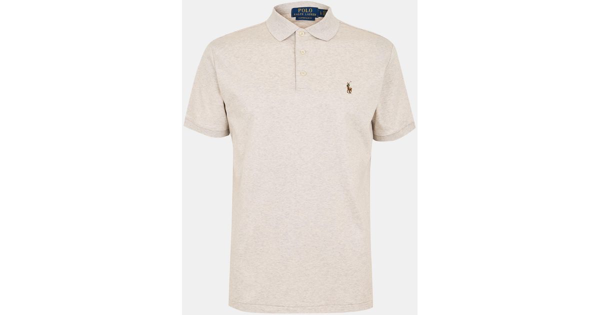 Polo Ralph Lauren Pima Cotton Short Sleeve Slim Fit Shirt in Natural ...