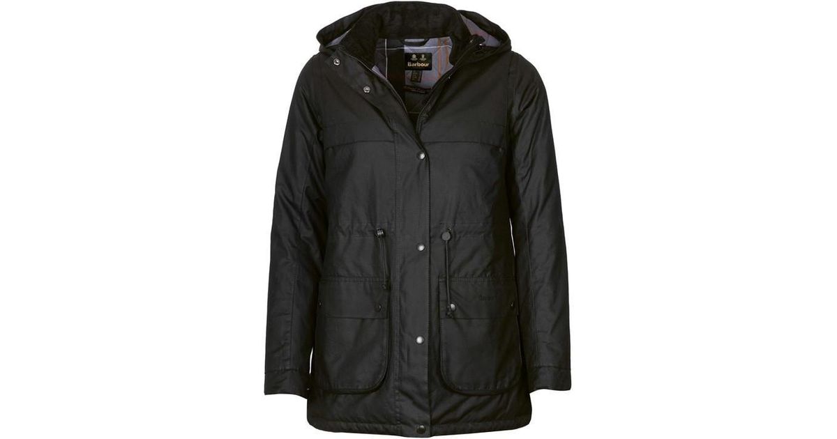 Barbour Cassley Waxed Jacket in Black Lyst UK