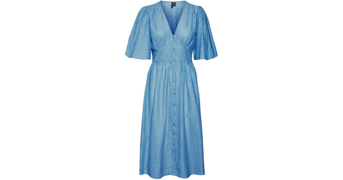 sachin and babi light blue dress Vero Moda Milla Long Sleeve Frill Short Dress - Multi