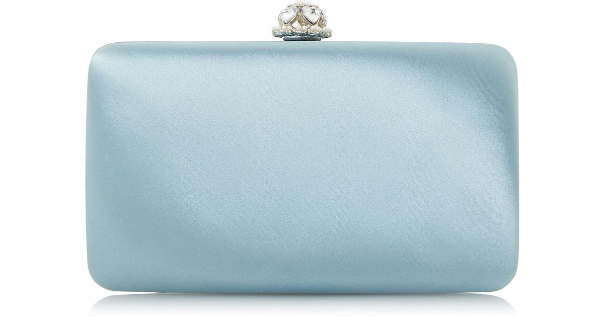 dune blue clutch bag