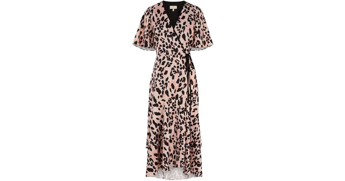 mila animal print wrap dress