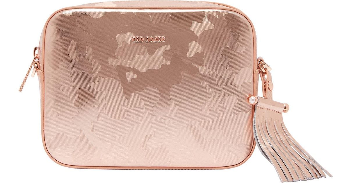 rose gold camera bag