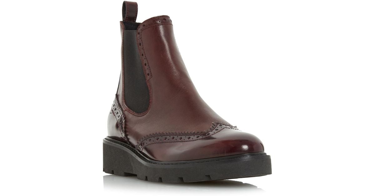 dune burgundy chelsea boots