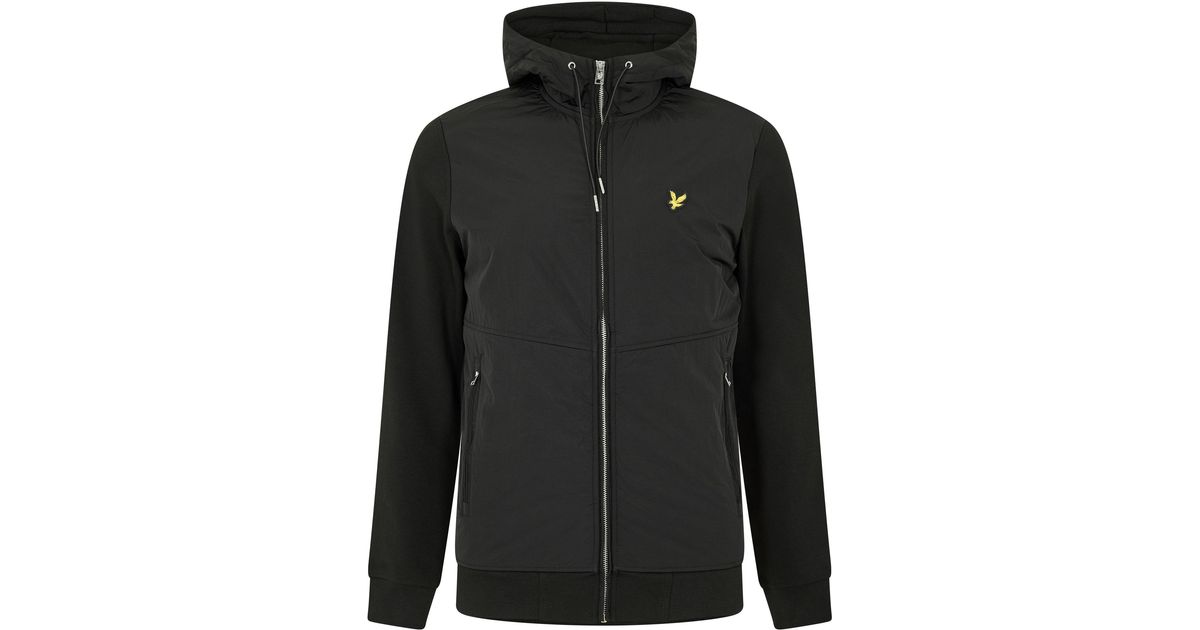 Lyle Scott Hybrid Panelled Interlock Navy Night Hoodie