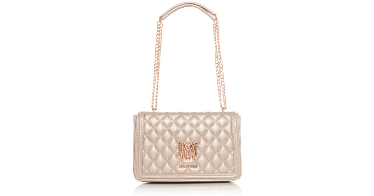 rose gold love moschino bag