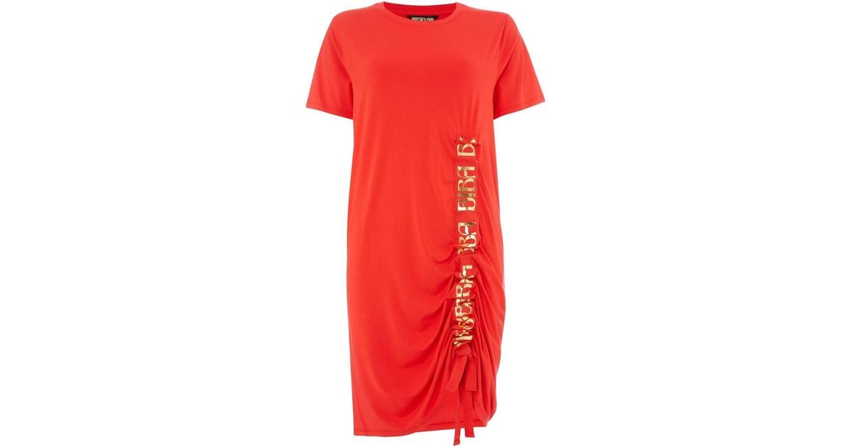 biba red leopard print dress