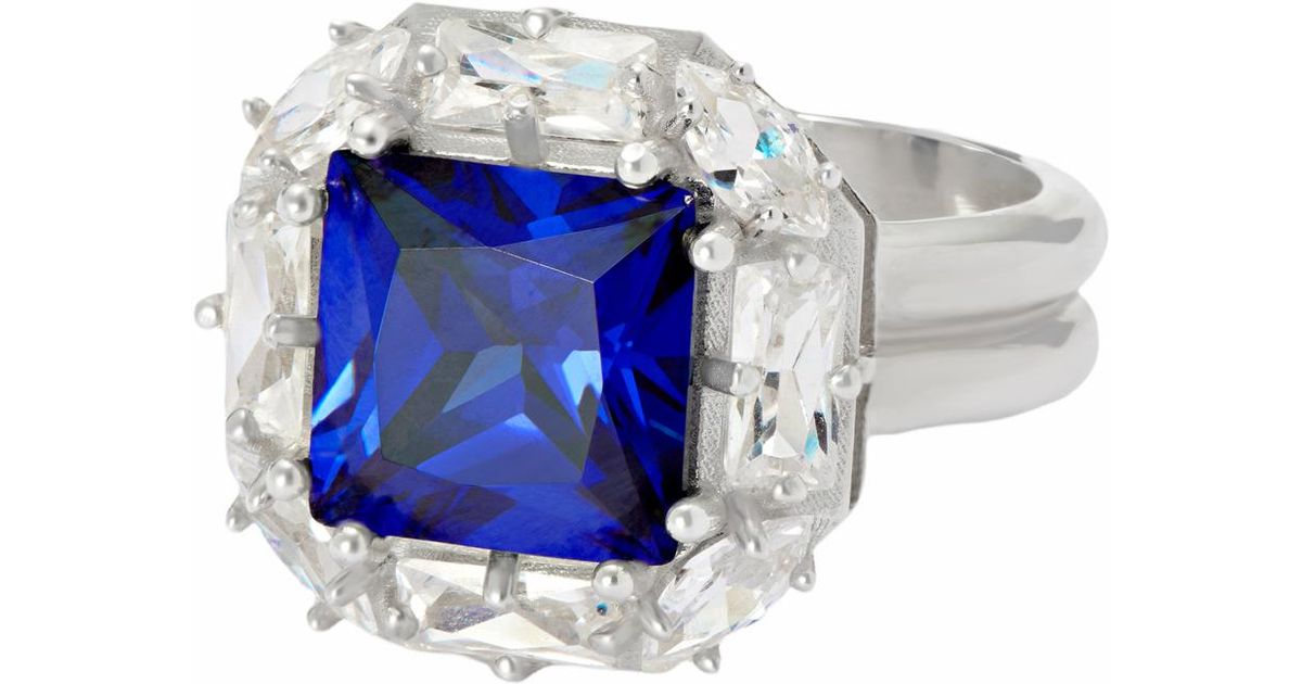 Hatton Labs Baguette Crown Stone Ring in Blue for Men Lyst UK