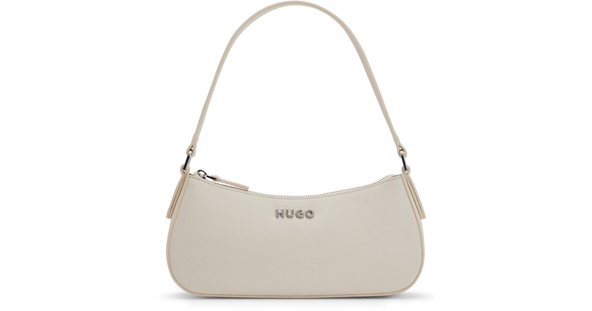 BOSS by HUGO BOSS Hobo Bag aus Kunstleder mit LogoSchriftzug in Natur