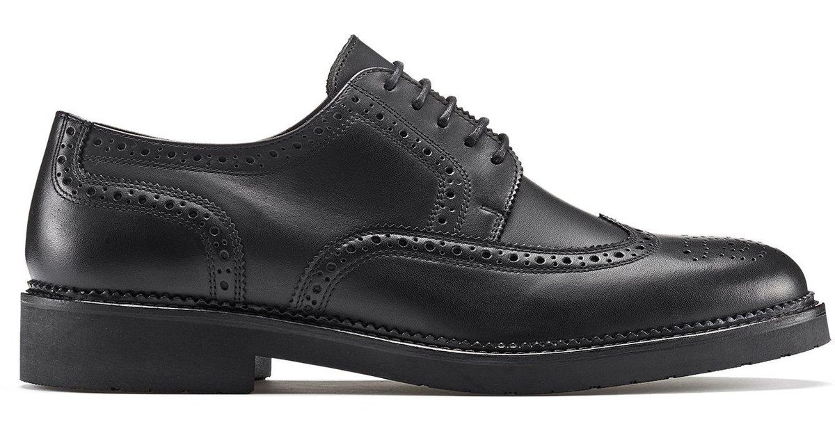 HUGO Brogue Derby Shoes With Leather Uppers And Chunky Sole in Black ...