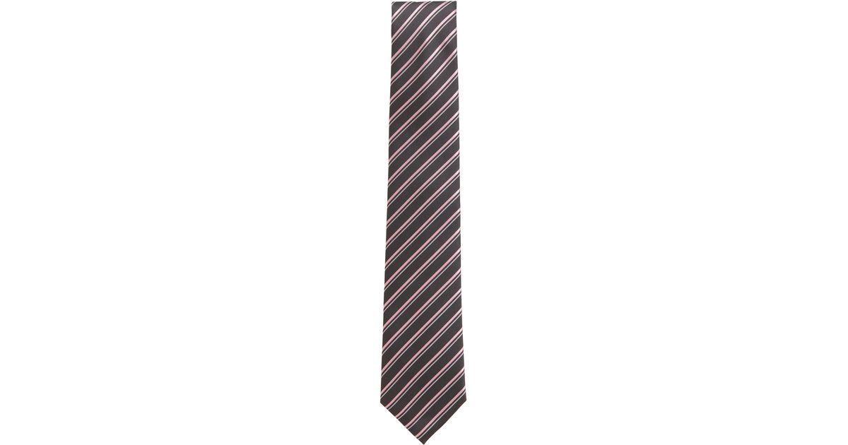 BOSS by HUGO BOSS Diagonalstripe Tie In Waterrepellent Silk Silver