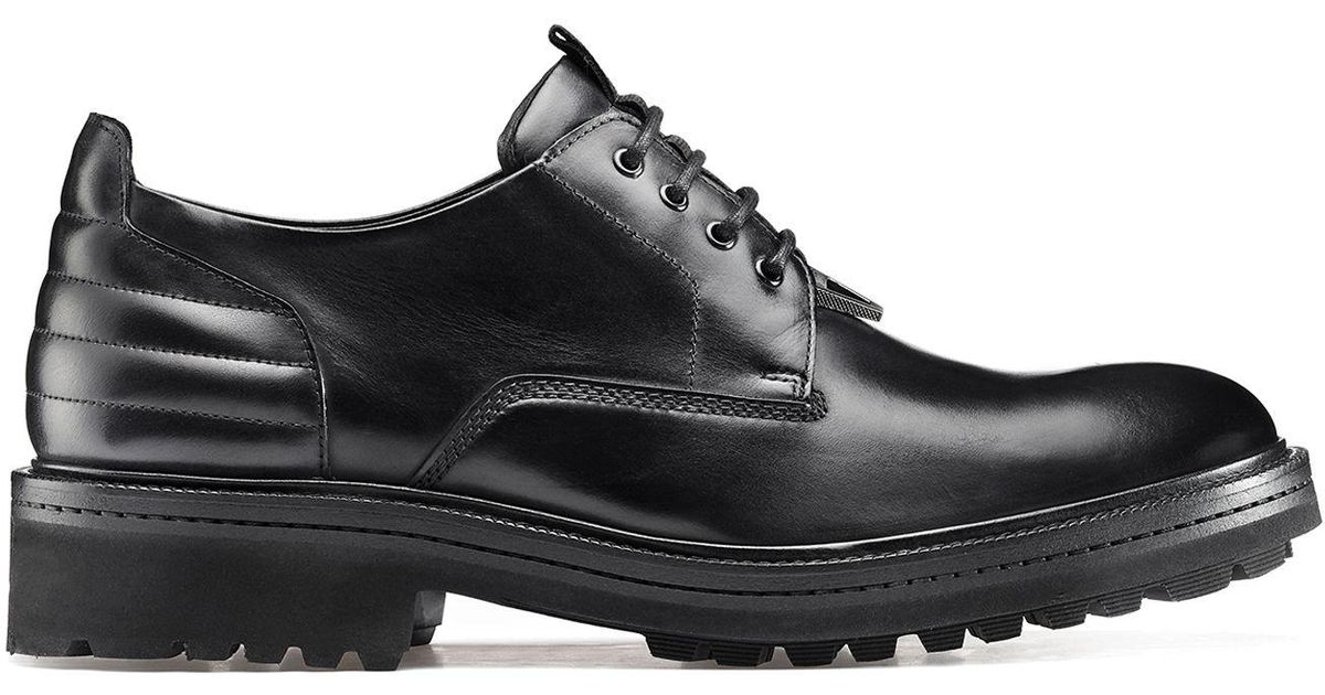 BOSS by Hugo Boss Derby Shoes In Smooth Leather With Lug Sole in Black ...
