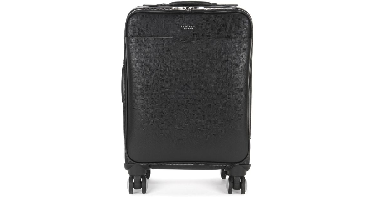 BOSS by HUGO BOSS Palmellato Leather Carryon Luggage | Signature Trolley  S18 in Black for Men - Lyst