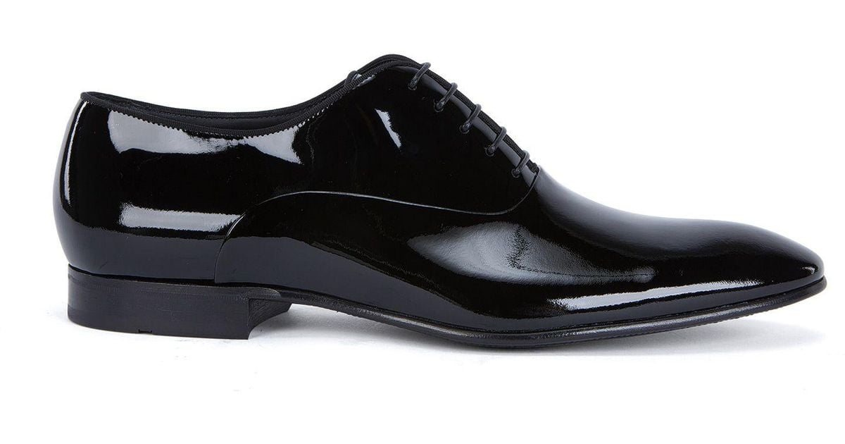 BOSS by Hugo Boss Patent Leather Oxford Shoes With Grosgrain Collar ...
