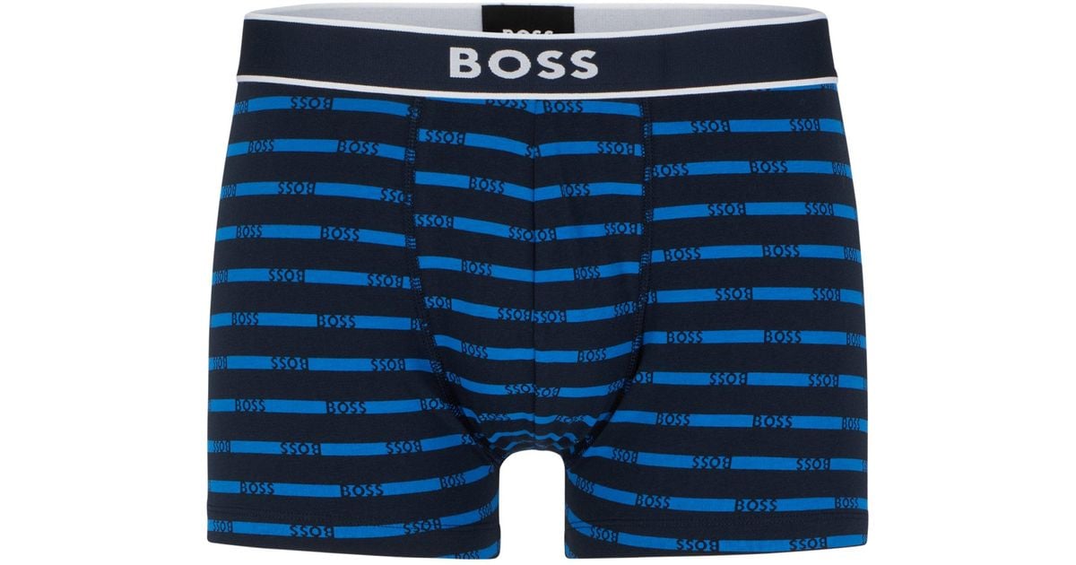 BOSS by HUGO BOSS Stretch-cotton Trunks With Signature Logo Waistband ...