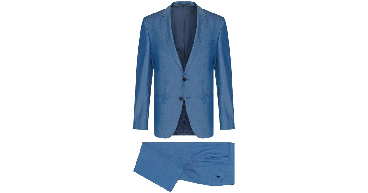 BOSS by HUGO BOSS Italian Super 130 Virgin Wool Suit, Slim Fit |  Huge/genius in Turquoise (Blue) for Men | Lyst