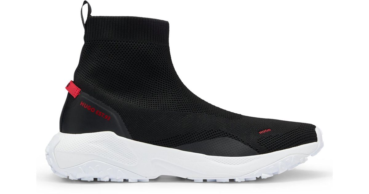 BOSS by HUGO BOSS Hightop Sock Trainers With Chunky Sole And Branding