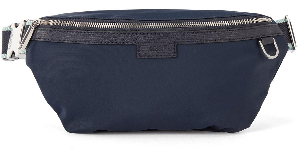 BOSS by HUGO BOSS Belt Bag With Trims In Printed Italian Leather in Dark  Blue (Blue) for Men | Lyst
