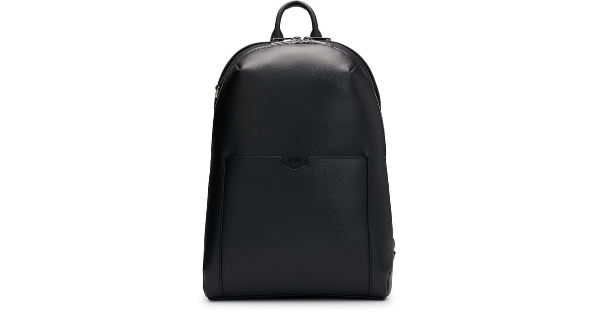Hugo boss backpack leather sale