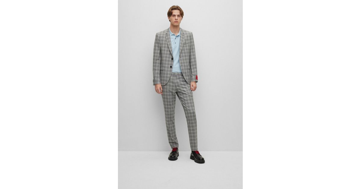 BOSS by HUGO BOSS Extraslimfit Suit In Checked Performancestretch