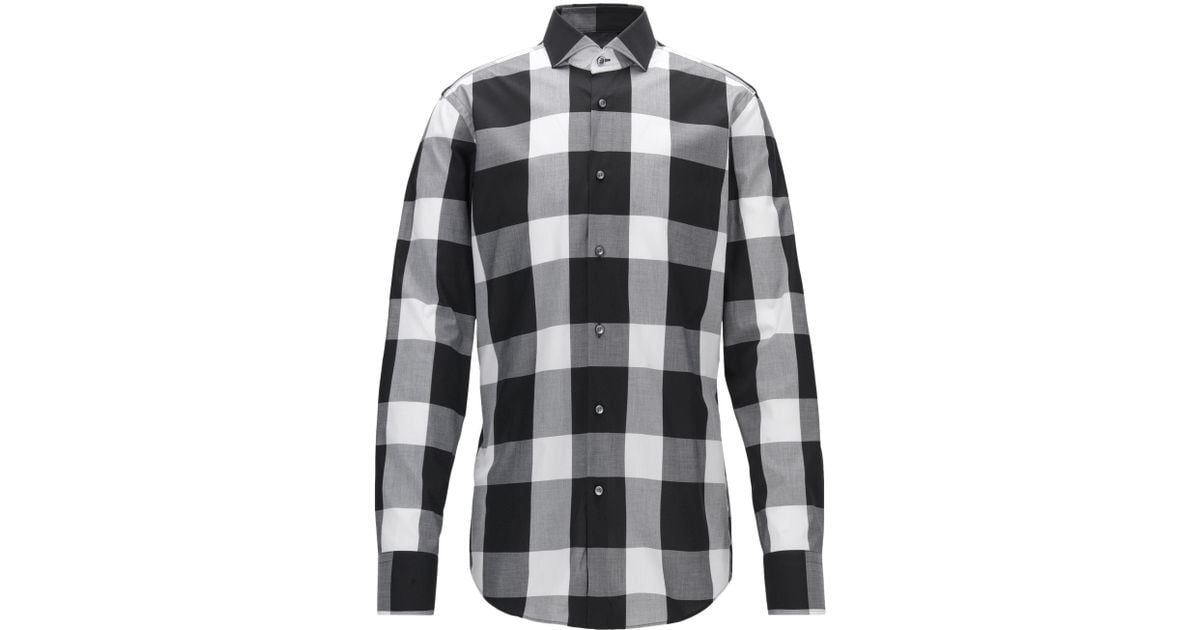 hugo boss checked shirt