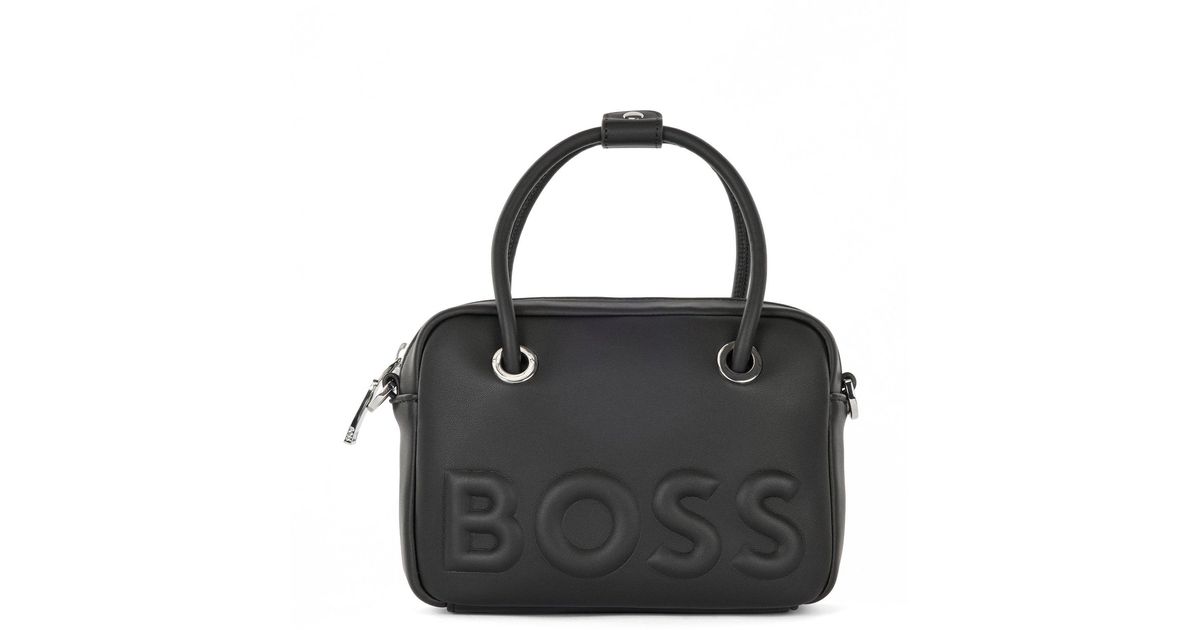 BOSS by HUGO BOSS Crossbody Bag In Faux Leather With Raised Logo in