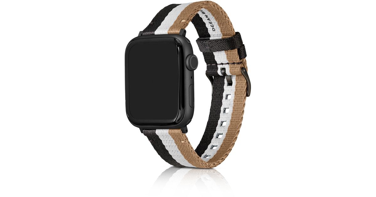 BOSS by HUGO BOSS Signature-stripe Apple Watch Strap Men's Watches in Black  for Men | Lyst