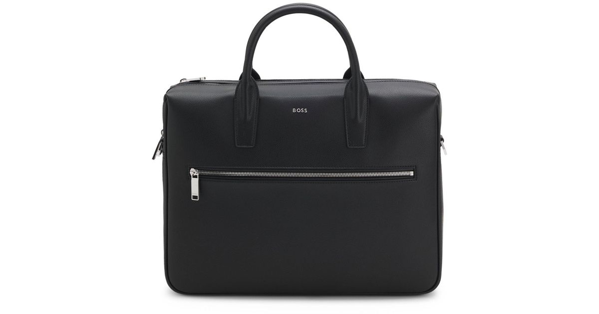 BOSS Grained Document Case With Logo Lettering in Black for Men | Lyst UK