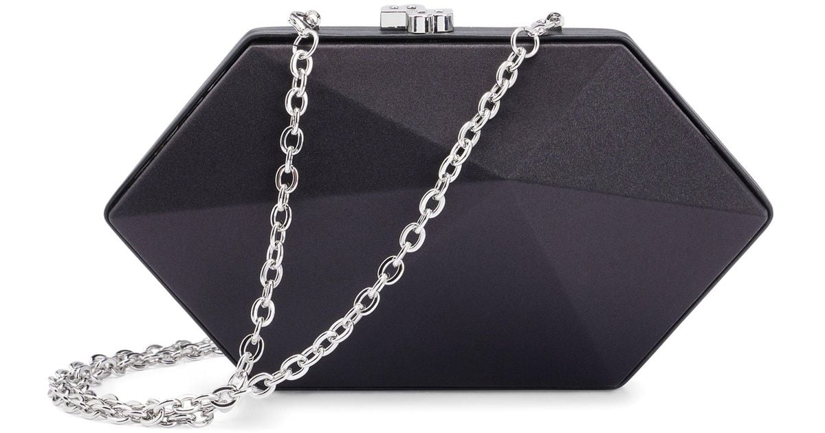 BOSS by HUGO BOSS Satin Clutch Bag With Detachable Chain Strap in Blue