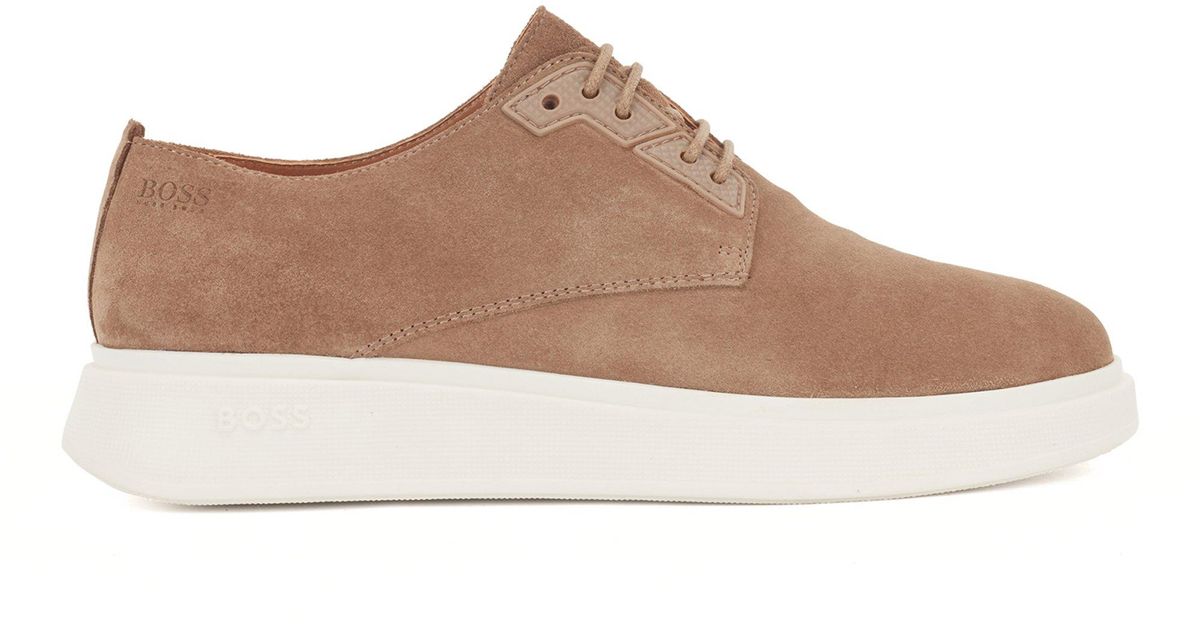 BOSS by HUGO BOSS Hybrid Derby Shoes With Suede Uppers in Natural for Men |  Lyst