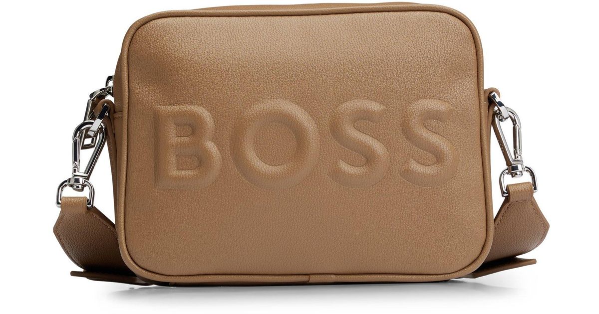 BOSS by HUGO BOSS Crossbody Bag In Faux Leather With Deed Logo in Brown ...