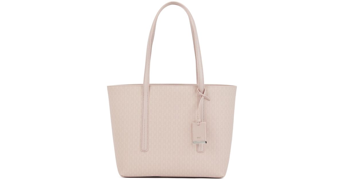 BOSS by Hugo Boss Leather Shopper Bag In Lightweight Fabric With