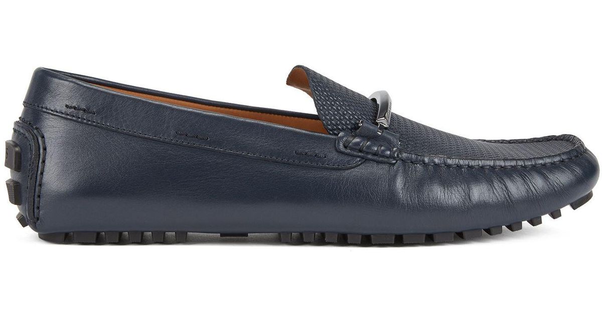 BOSS by Hugo Boss Driver Moccasins In Monogram-emed Calf Leather in ...