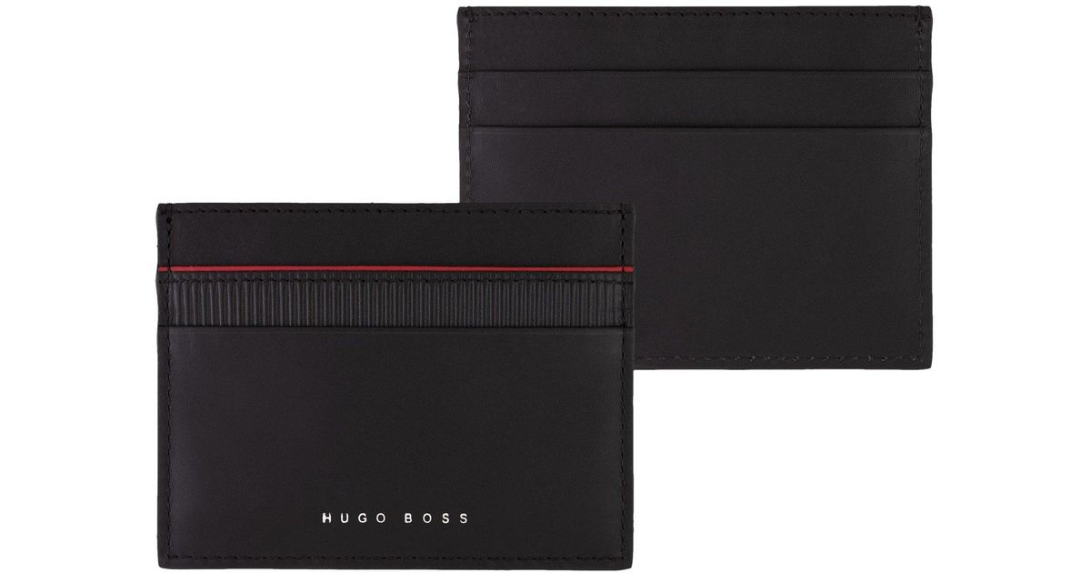 BOSS by HUGO BOSS Leather Card Holder With Emed Logo in Black for Men Lyst UK