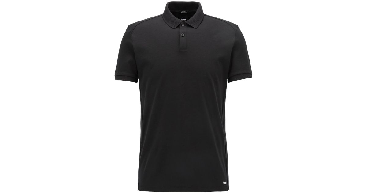 BOSS by HUGO BOSS Mercedes-benz Collection Slim-fit Polo Shirt In  Structured Cotton in Black for Men | Lyst