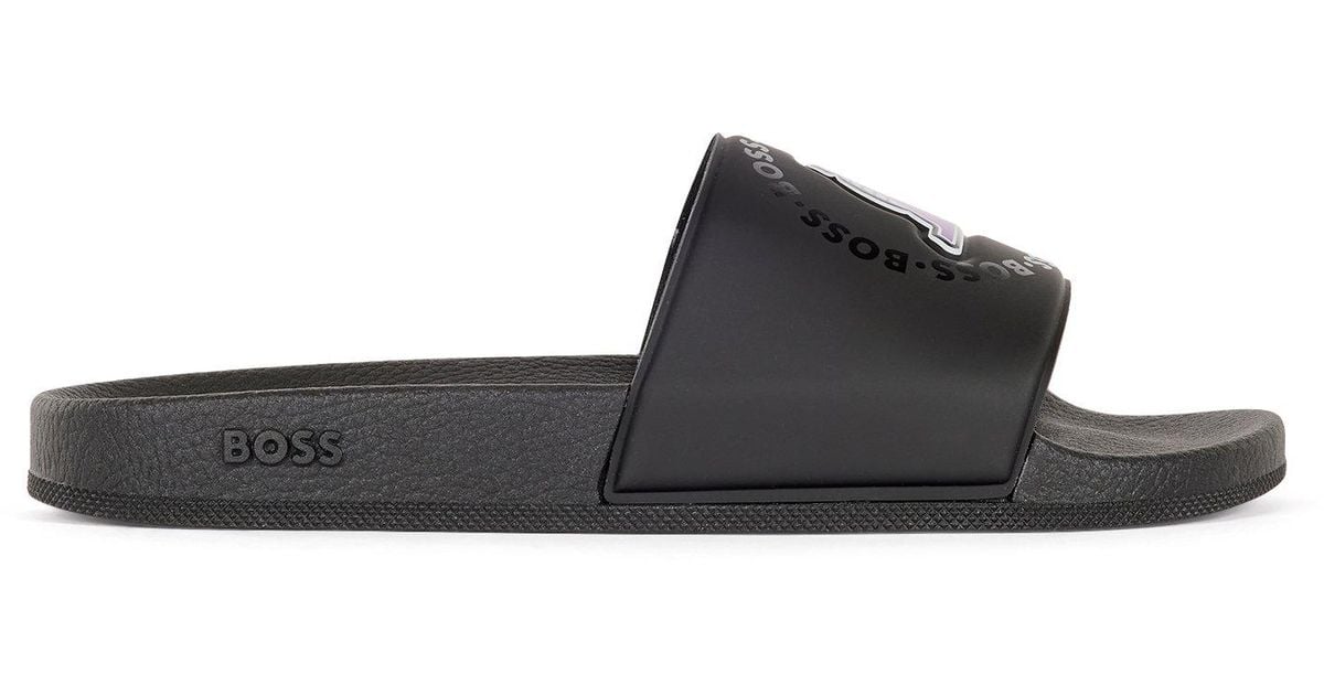 BOSS by HUGO BOSS & Nba Slides With Team Logo in Black for Men Lyst