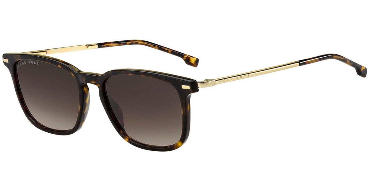 BOSS by HUGO BOSS Havana Sunglasses With Goldtone Temples Men's