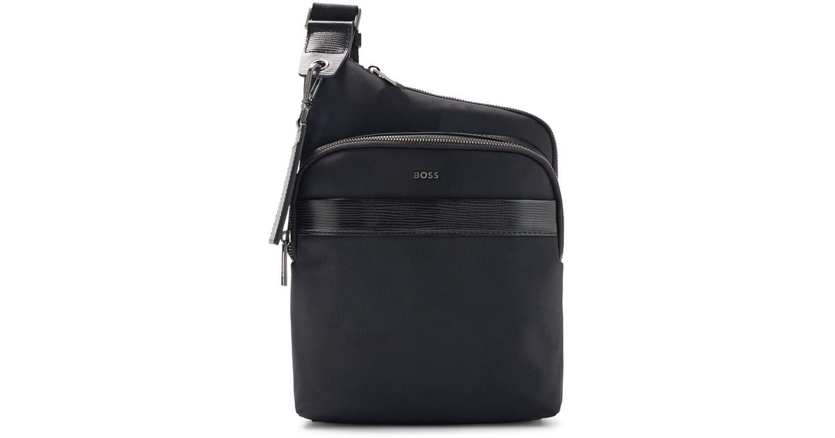 BOSS by HUGO BOSS Structurednylon Reporter Bag With Fauxleather Trims