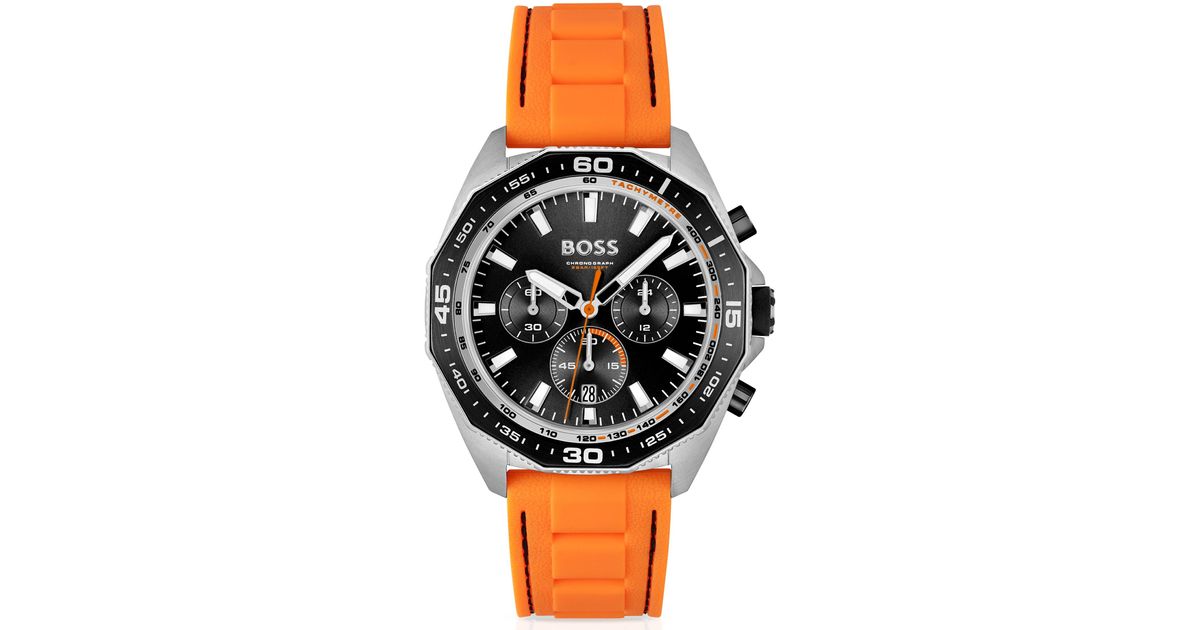 BOSS by HUGO BOSS Orange silicone strap Chronograph Watch With