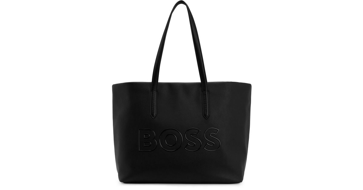 BOSS by HUGO BOSS Grained Fauxleather Shopper Bag With Outline Logo in