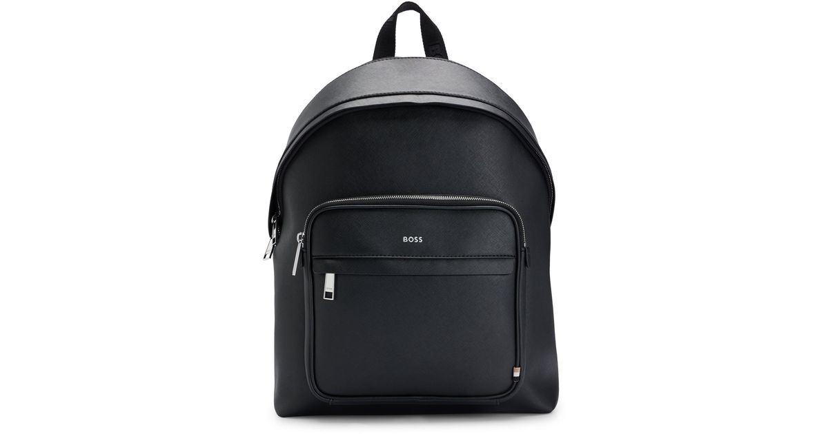 BOSS by HUGO BOSS Bonded-leather Backpack With Branded Polished ...