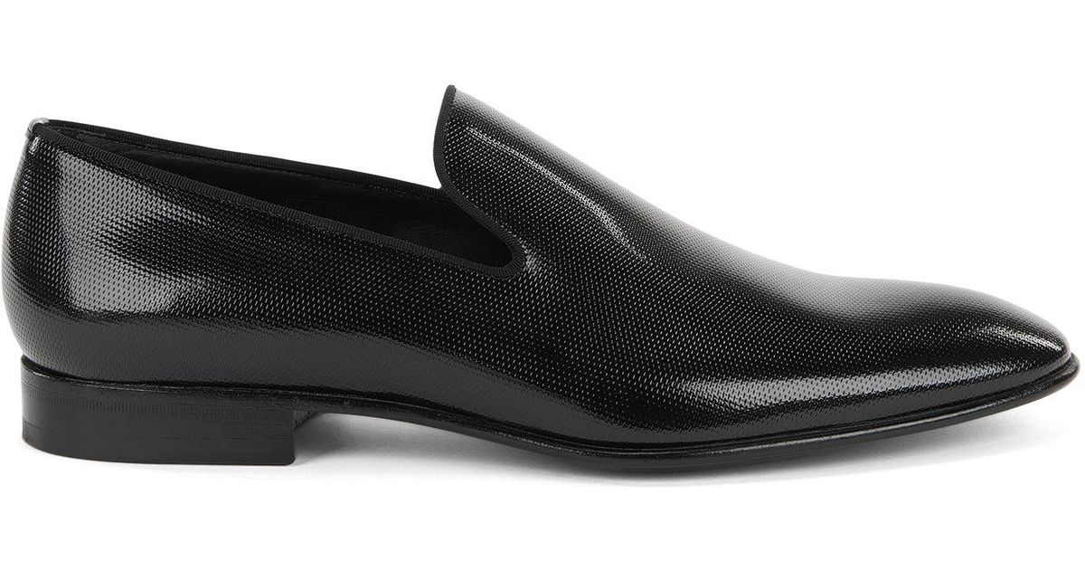 hugo boss highline patent leather loafers