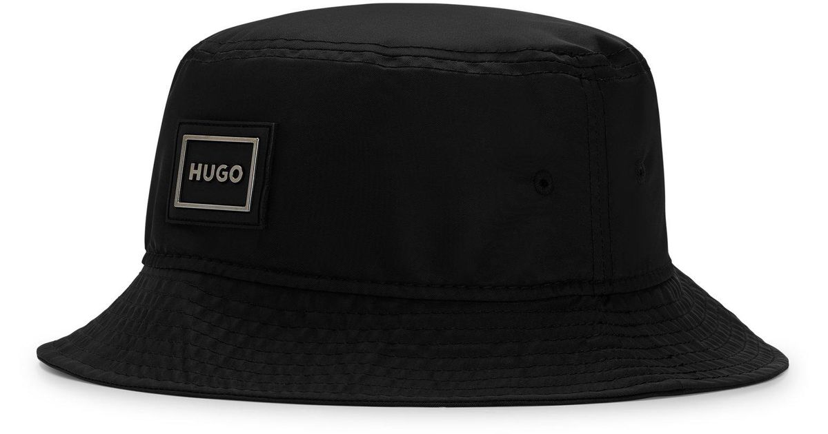BOSS by HUGO BOSS Twill Bucket Hat With Metal-framed Logo in Black for ...