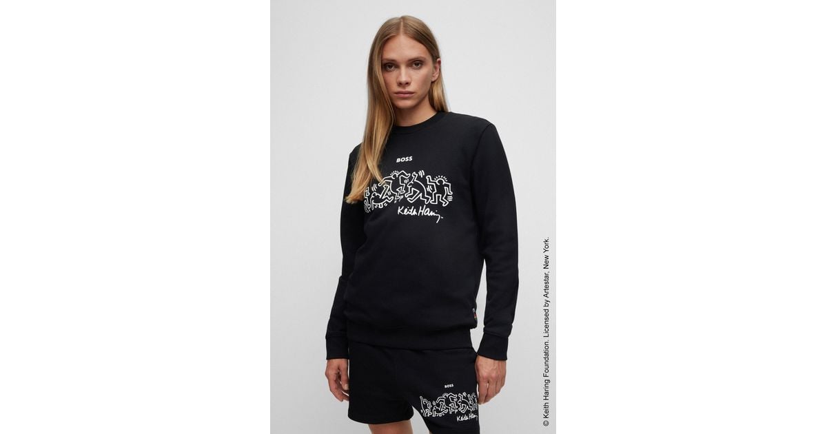 BOSS by HUGO BOSS X Keith Haring Gender-neutral Cotton-blend Sweatshirt ...