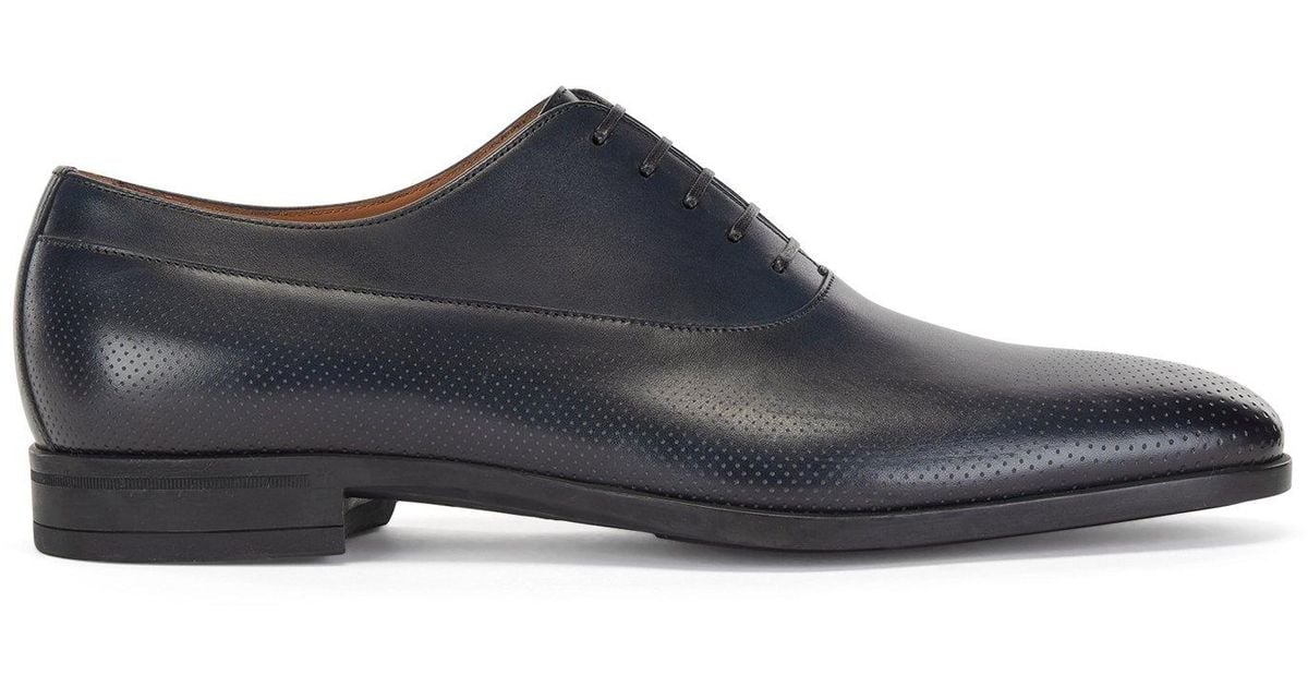 BOSS by HUGO BOSS Tanned-leather Oxford Shoes With Perforated Panels in ...